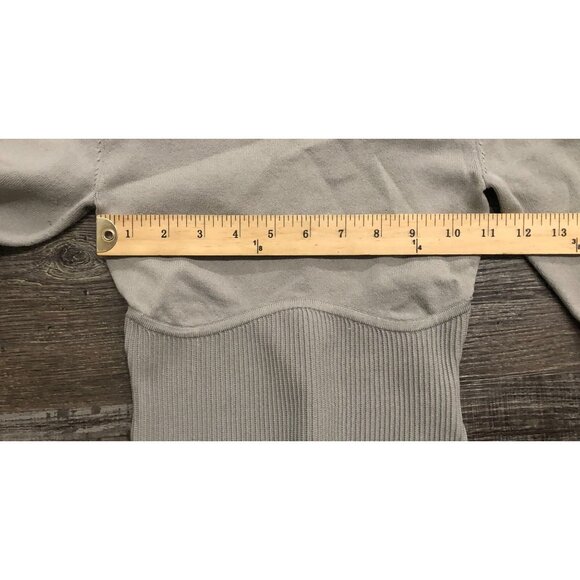 Babaton Aritzia Sculpt Knit Empire Long Sleeve Rib-knit Corset Top 2XS Gray - Picture 2 of 3